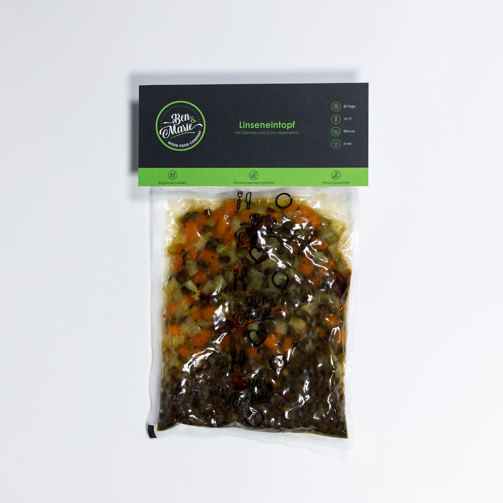 Linseneintopf mit Gemüse vegetarisch