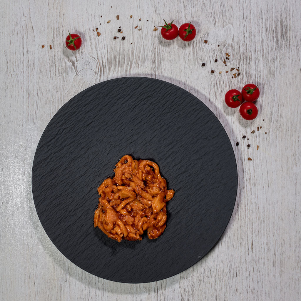 Rinds-Kuttelstreifen in Tomaten und Rotwein
