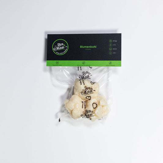 Gekochter Blumenkohl mit Butter im Sous-Vide Beutel